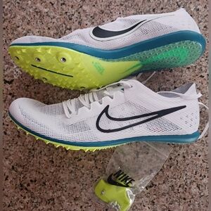 Nike Mamba 6 White and Lime Green Running Spikes